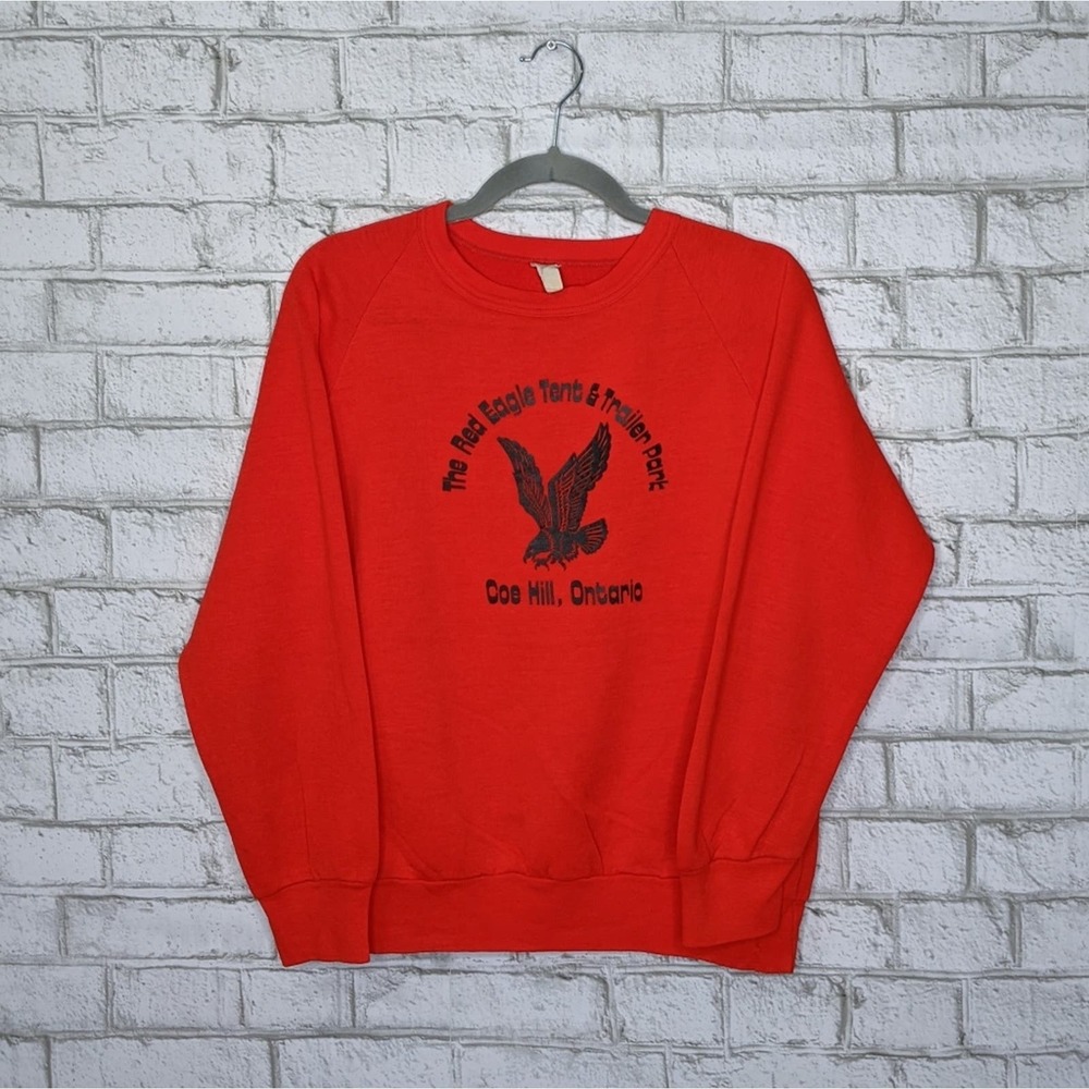 Vtg Canada Tent Trailer Park Raglan Crewneck